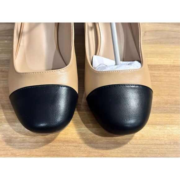 Soda black and tan Mary Jane chunky heeled shoes size 7 1/2 - Picture 4 of 10
